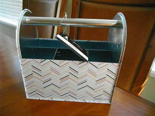 See Jane Work® Tin Caddy Multi Herringbone Office &amp; Letter Organizer NEW