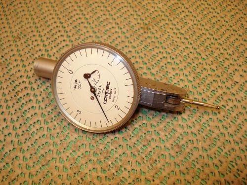 .0001&#034; COMPAC DIAL TEST INDICATOR SWISS MADE 215-GA MACHINIST TOOL