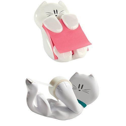 Cat pack post-it cat figure pop-up note dispenser and scotch kitty dispenser for sale