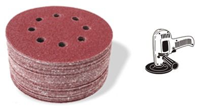 Keen 33993 5-Inch x 8holes 240-Grit Hook and Loop Sanding Disc Sandpaper 50 Pack