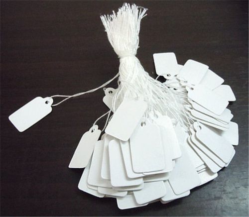 500Pcs White Jewelry Price Tags Rectangle 0.9&#039;&#039;x0.5&#039;&#039;