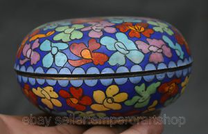 5&#034; Old Collection Ancient Chinese cloisonne jewelry box Cosmetics Box Case Box