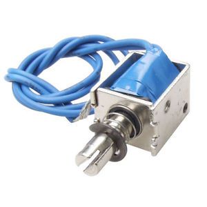 W6 DC12V Push Type Open Frame Solenoid Electromagnet Actuator 10mm 4N