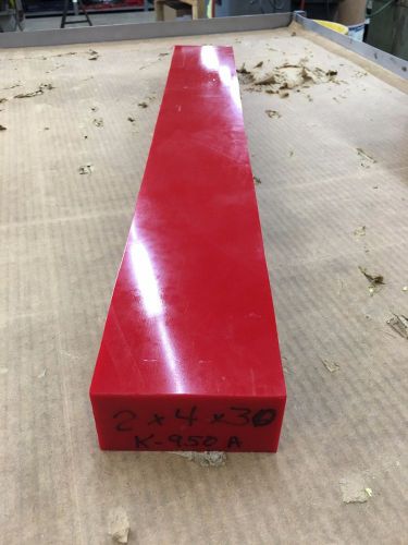 Urethane Block 2&#034;x4&#034;x30&#034; Durometer 95A Red Bar Sheet Polyurethane Acrotech