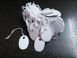 500 Strung Tie Retail Tags Jewelry Display Strung Label White Tag Merchandise