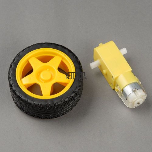 Tyre Robot Wheel+ Motor DC 3V-8V Arduino Smart Car Auto with 1: 48 Set KECP