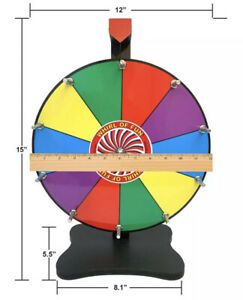 Whirl of Fun Prize Wheel 12 Inch Tabletop-10 Color Slots, Write on Erasable W...