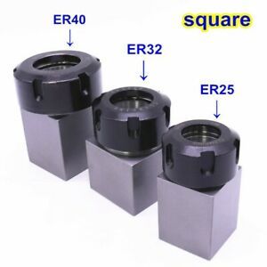 Square ER32 ER25 ER40 Chuck Block Hard Steel Spring Chuck Seat For CNC Lathe