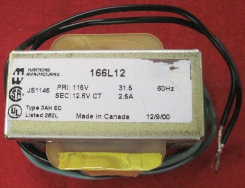 Hammond Manufacturing 12.6 Vct 2.5A Transformer 166L12 - HM-520-ND