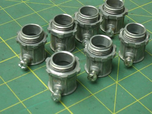 Steel city tc221 emt conduit set screw connector 1/2 mnpt zinc (qty 7) #56765 for sale