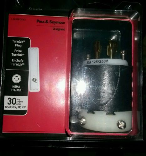 l1430pccv3 pass seymour plug black 3p,4wire 30 amp 125v/250v male plug