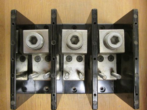 Marathon Power Distribution Block 1443200 Line 500MCM Load (2) 1/4&#034; stud 3P Used