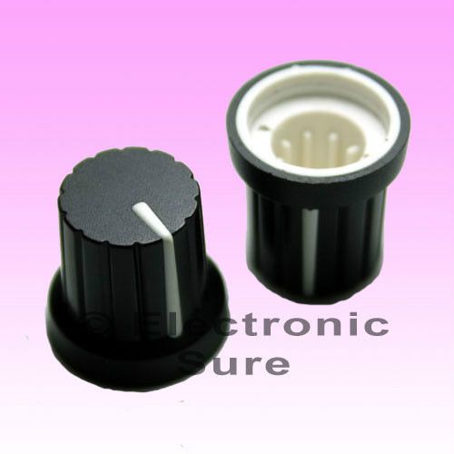 20 x knob black with white mark for potentiometer pot 6mm shaft size for sale