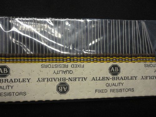 NOS 50PCS ALLEN BRADLEY 100K-1/2W-10% RCR20G104KS 1/2WATT CARBON COMP RESISTOR