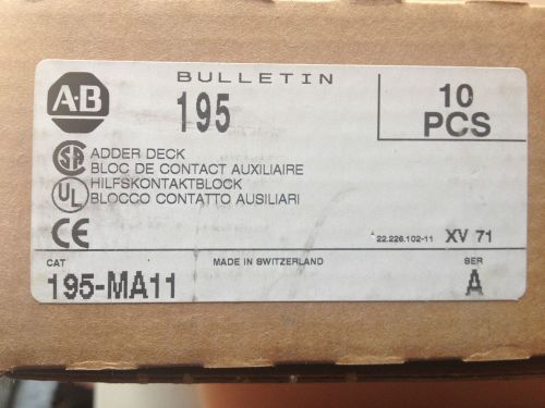 Allen bradley bulletin 195 adder deck  195-ma11  lot of 10 for sale