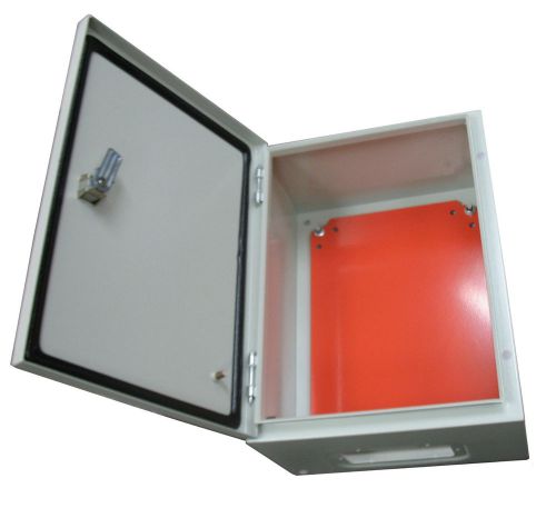 Electrical Enclosure Weatherproof 10x8x6 w/Back Plate Hinge Door Cabinet Steel