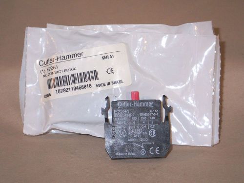 CUTLER-HAMMER E22B1 contact block 1NC  (NIB)