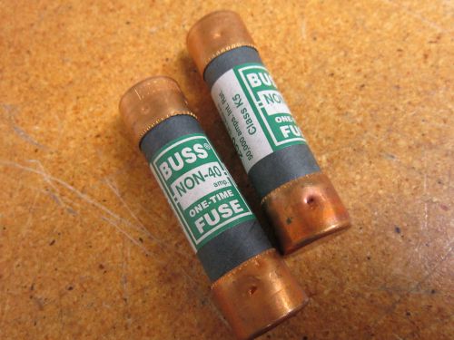 Buss NON-40 Fuse 40Amp 250V One Time NEW (Lot of 2)