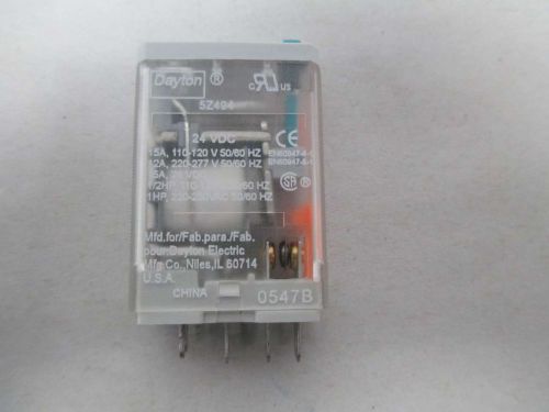 NEW DAYTON 5Z494 24V-DC 15A AMP RELAY D380092