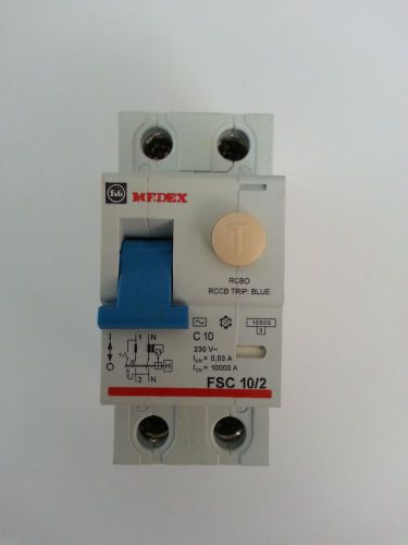 RESIDUAL CURRENT CIRCUIT BREAKER 10A 2 POLES 30mA MEDEX FSC10/2