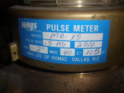 2&#034; hays multi jet cold water meter mr-c-2-5 water pulse flow meter 2.0-130 gpm for sale