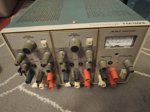 Tektronix TM503A Power Module Mainframe Test Equipment w/ PS501-2 + PS503