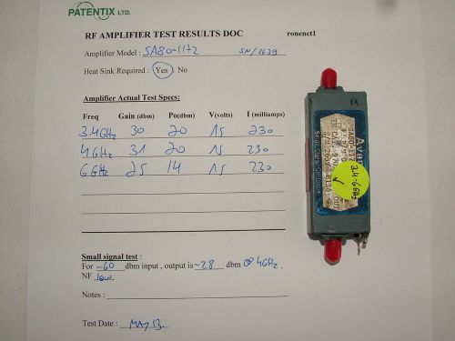 RF POWER AMPLIFIER AVANTEK SA80-1172 3.4- 6GHz GAIN 30 , Po 20dbm