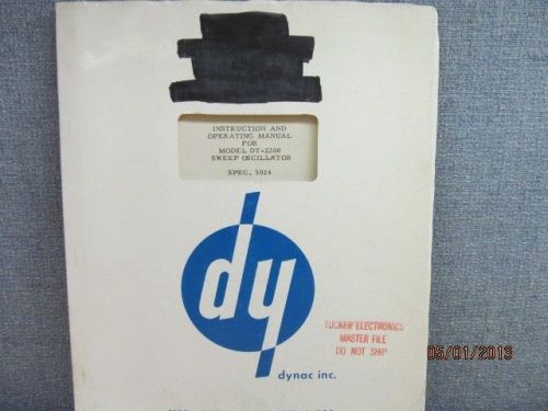 Agilent/HP DY 2200 Sweep Oscillator Instruction Operating Manual/schematics 5-up