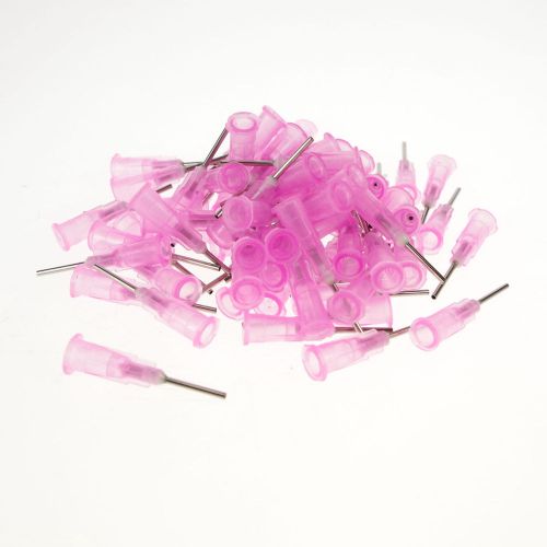 100/pk Plastic Dispenser Needle Pink 1.27 mm(OD) 0.98 mm(ID)