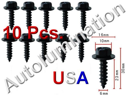 Mercedes body fender bolt screw sheet metal 6mm 1/4&#034; x 23mm 7/8&#034; hex head black for sale