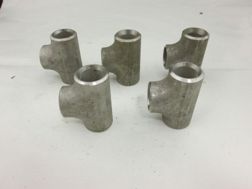 Lot x 5 Stainless Steel 3/4&#034; x SCH40 Straight Tee Buttweld A403