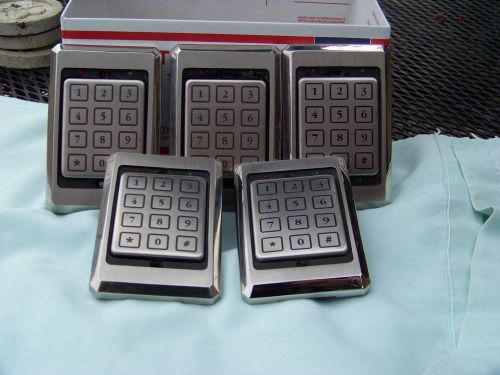 QTY 5)  ESSEX KTP-163-SN-8 BIT WORD STAINLESS STEEL ACCESS CONTROL KEYPAD