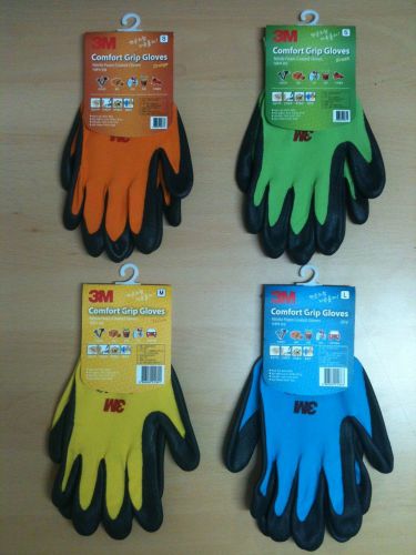 3m comfort grip gloves, green/orange/sky blue/yellow for sale