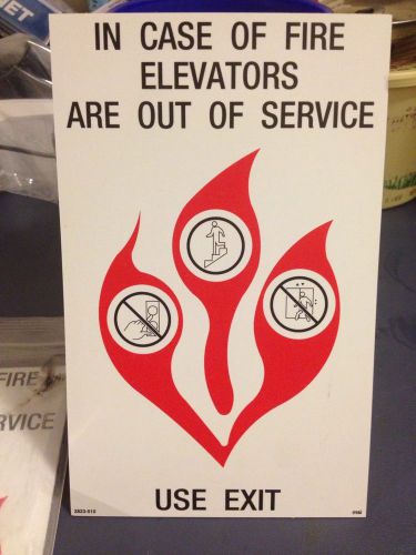 Elevator Fire Sign