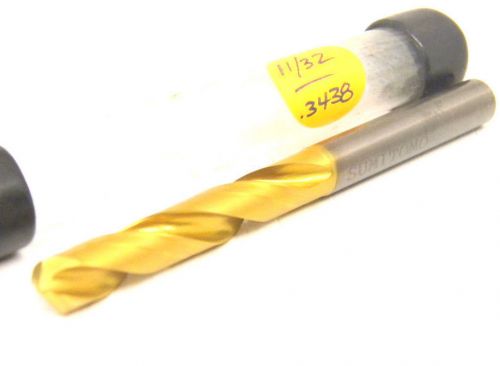 RESHARPENED SUMITOMO 11/32&#034; SOLID CARBIDE TWIST DRILL .3438&#034;