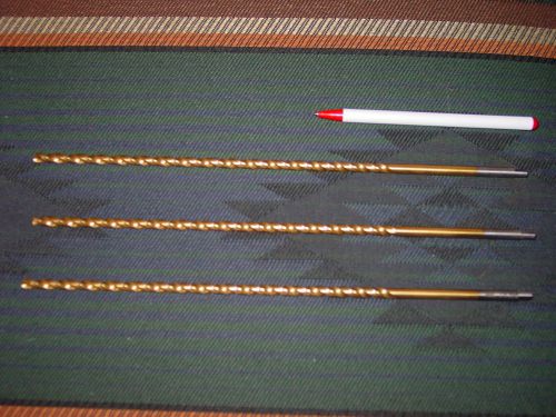 2pcs 1/4&#034; HSS TIN coated PTD USA  12&#034; OAL   9&#034; flute length