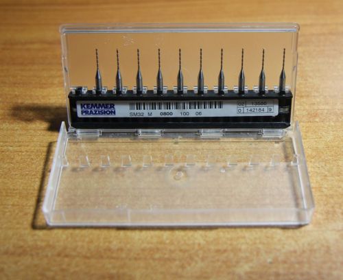 10 pcs brand new carbide micro drill bits 0.8mm cnc pcb dremel germany made for sale