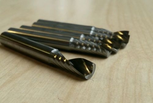 5 pcs - 1/4&#034;Diameter,. 625 LOC, 2&#034; OAL,  1 Flute Carbide End Mills