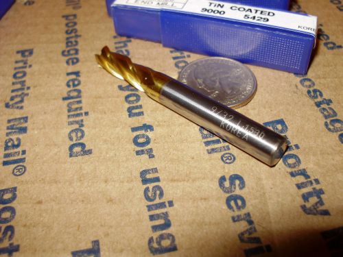 (4) 9/32 4FL Carbide 2-1/2&#034;  OAL 3/4&#034; LOC 5/16&#034; shank  SE TiN Coated End Mills