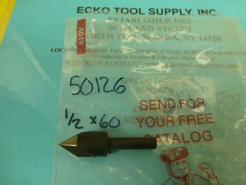 CENTER REAMER 1/2&#034; DIAMETER 60 DEGREE 3 FLUTE HIGH SPEED STEEL USA NEW $5.65