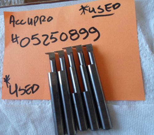 (5) accupro, solid carbide groove tools, 0.0335&#034; w, 5/16&#034; shank - used!!! for sale
