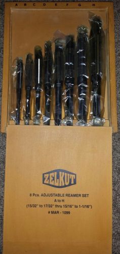 Zelkut 8 pc. Adjustable reamer set A-H  15/32&#034; thru 1-1/16&#034;