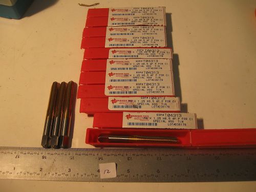 14 pc M8 x 1.25 H6.5 4F Plug Taps T04513 TiN Coated Brubaker Tools          (12)