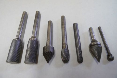 CARBIDE DEBURRING TOOL BITS TOOLS shaft sizes 1/4, 3/16, 1/8 *H