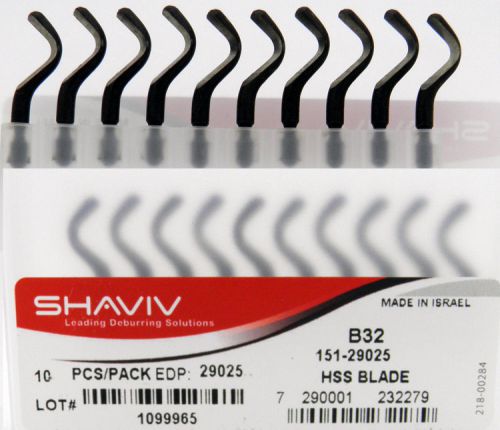 10pcs type b32 hss bi-directional hooked deburring blades shaviv #29025 for sale