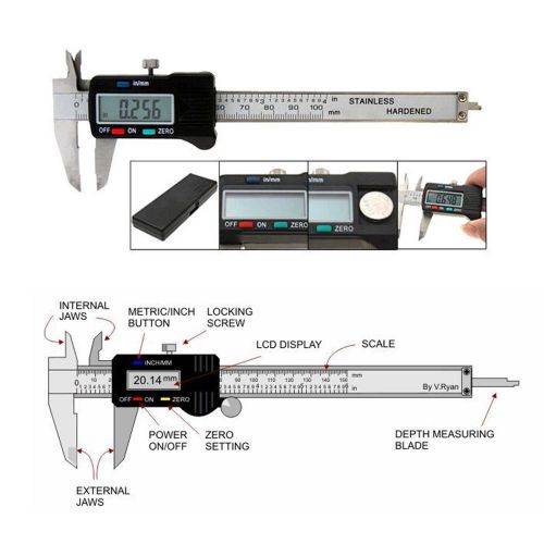 Lcd electronic digital gauge stainless vernier caliper 150mm 6 inch micrometer for sale