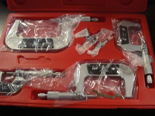 Mechanical Outside Micrometer Set 0&#034; Min 4&#034; Max Ratchet Stop |LI3|