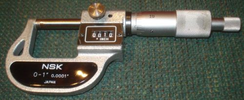 Nsk 1 in micrometer w/ digital counter, carbide tips, ratchet stop, .0001 grads for sale