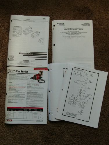 Lincoln lf 72 wire feeder operators manual 11075 11076 11077 11209 11210 11211 for sale