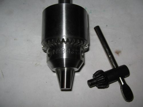 Jacobs # 34 Drill Chuck/Key, 5/8&#034; Shank, JT6 Mount, 0-1/2&#034; Capacity